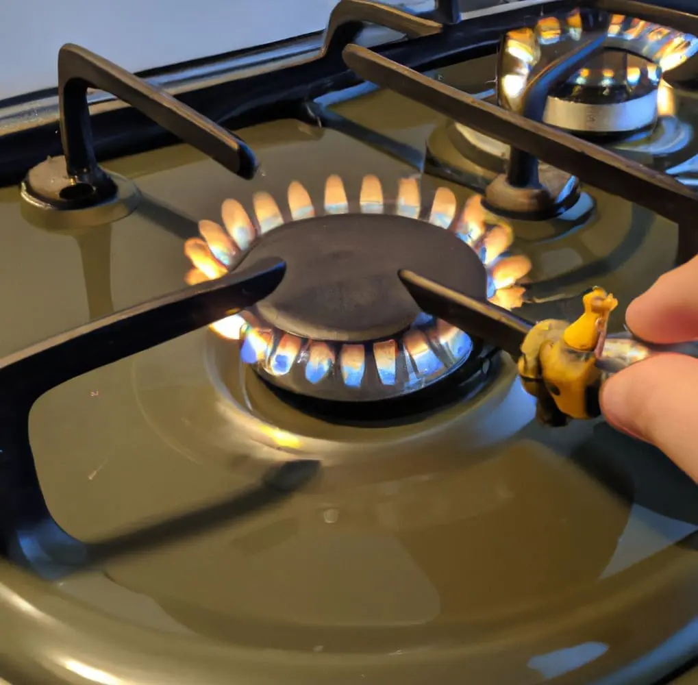 fixing a pilot light on a gas stove