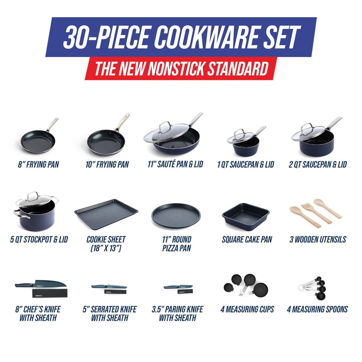 blue diamond cookware 30 piece set