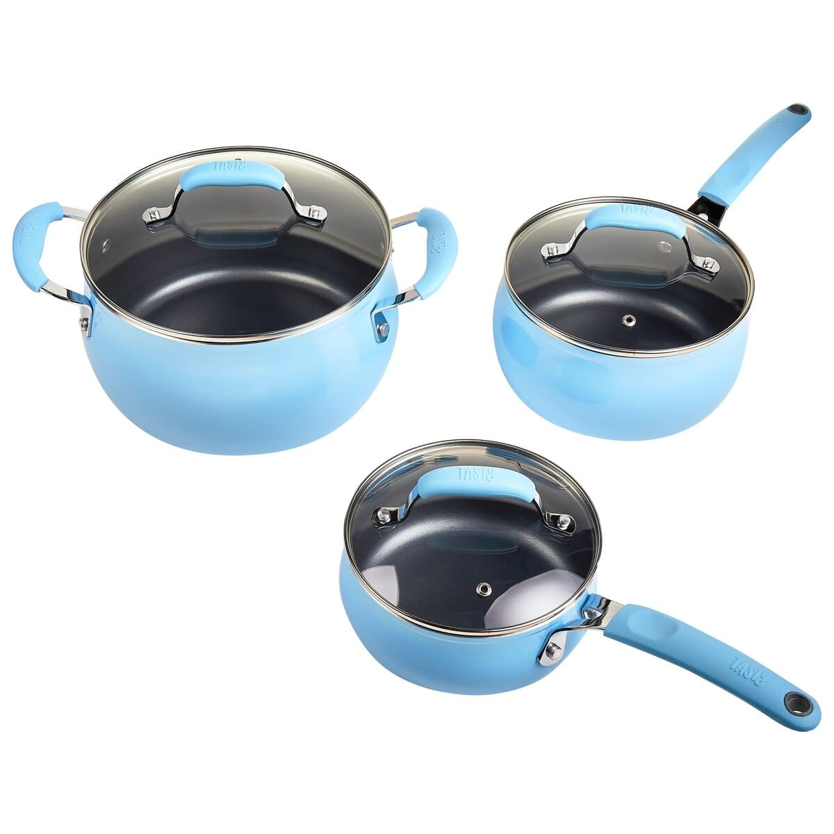 features of the tasty non-stick diamond reinforced cookware set 11 piece