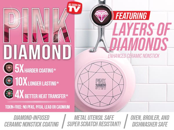 pink diamond cookware as seen on tv